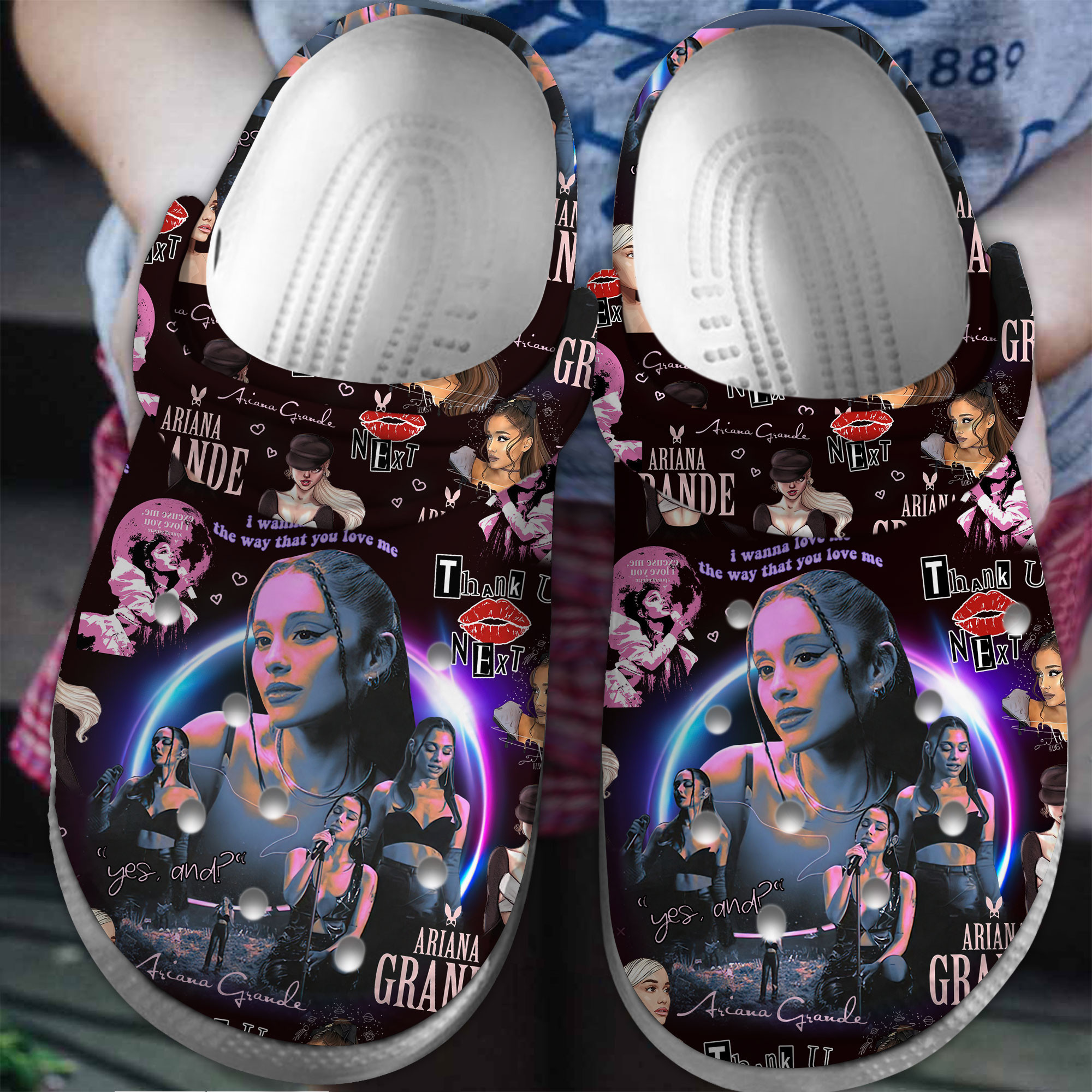 Ariana Grande black Music Crocs Clogs Comfortable