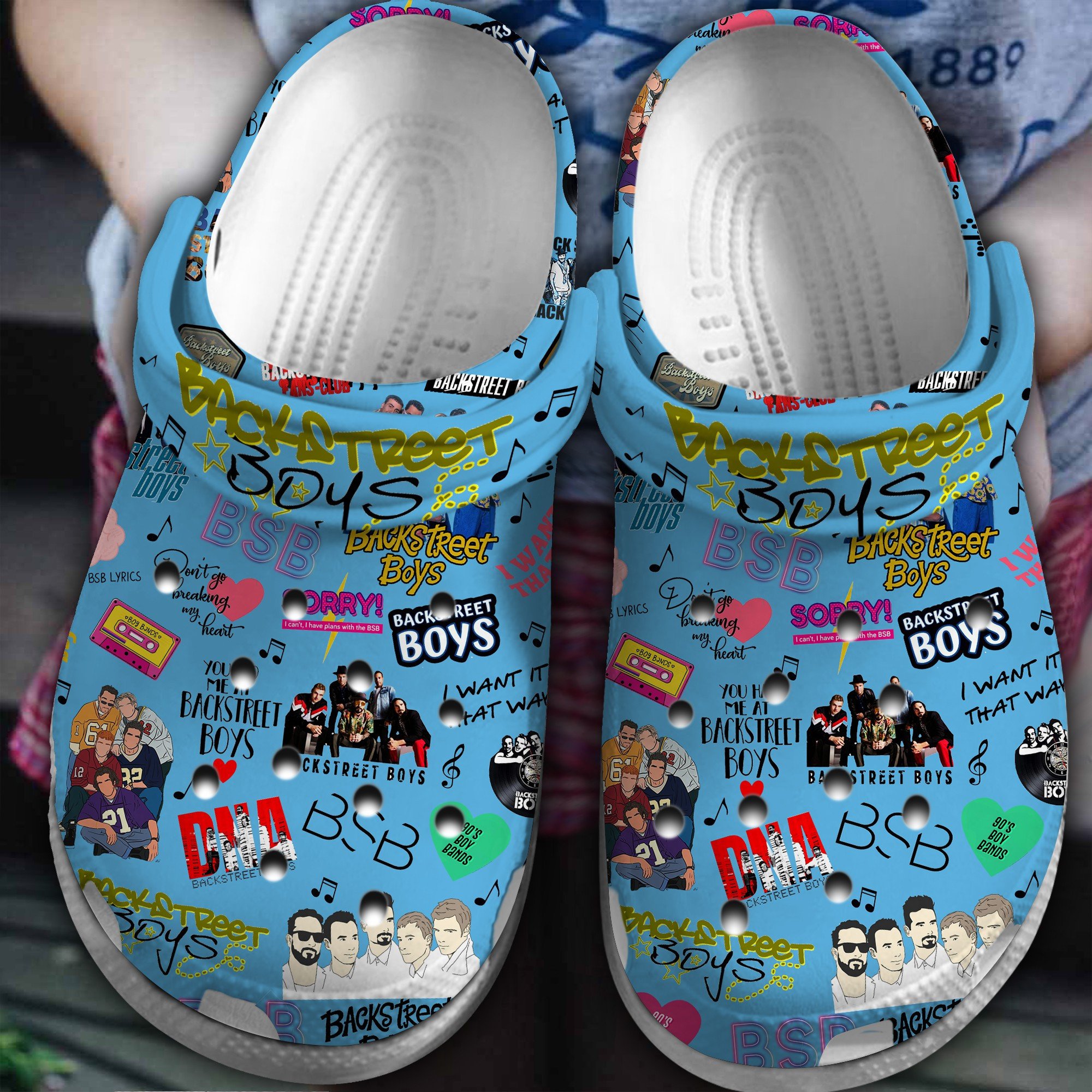 Backstreet Boys blue Band Music Crocs Clogs Comfortable