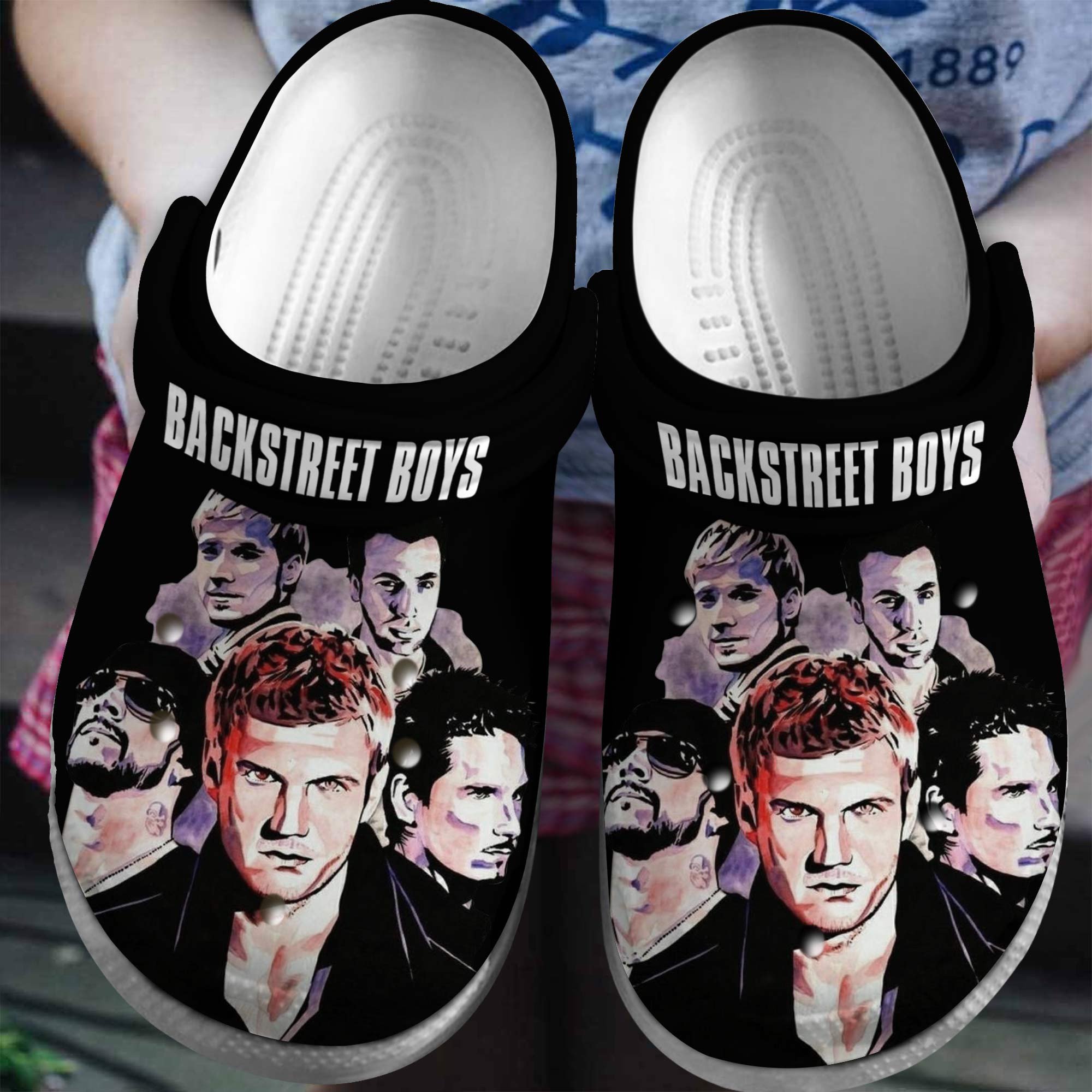 Backstreet Boys black Band Music Crocs Clogs Comfortable