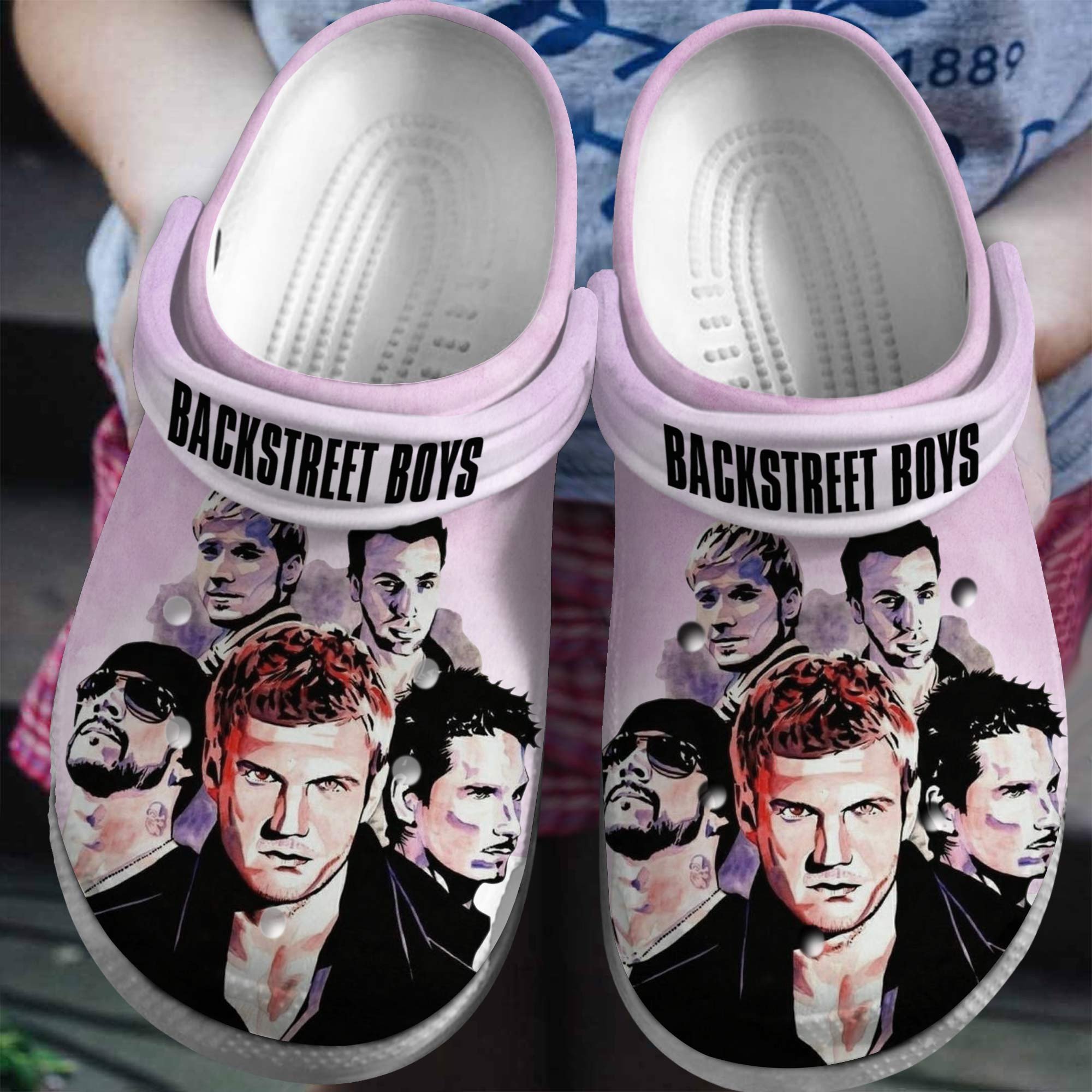 Backstreet Boys light pink Band Music Crocs Clogs Comfortable