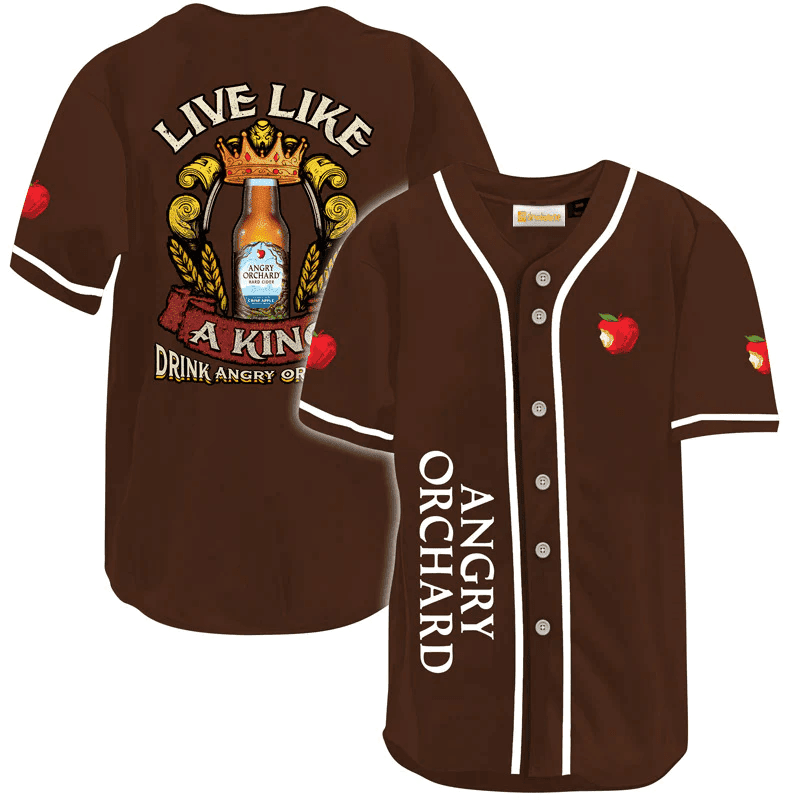 Angry Orchard Live Like A King Baseball Jersey Beer Lover Gift, Angry Orchard Jersey For Men Women