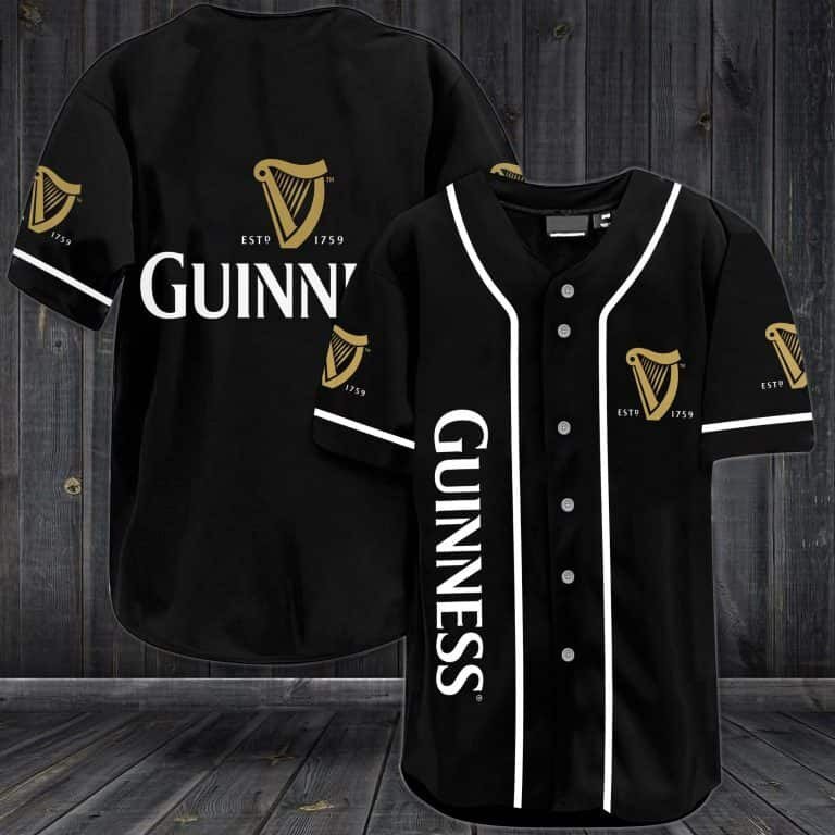 Black Guinness Beer Baseball Jersey Beer Lover Birthday Gift