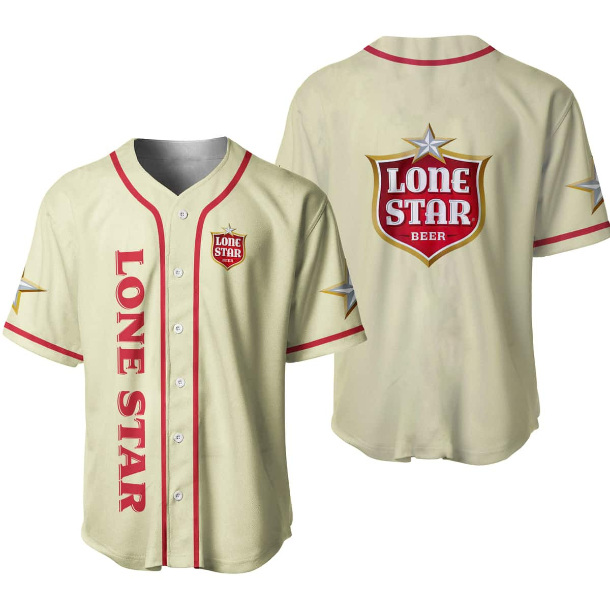 Beige Lone Star Baseball Jersey, Beer Jersey For Men Women, Beige Lone Star Lover Gift