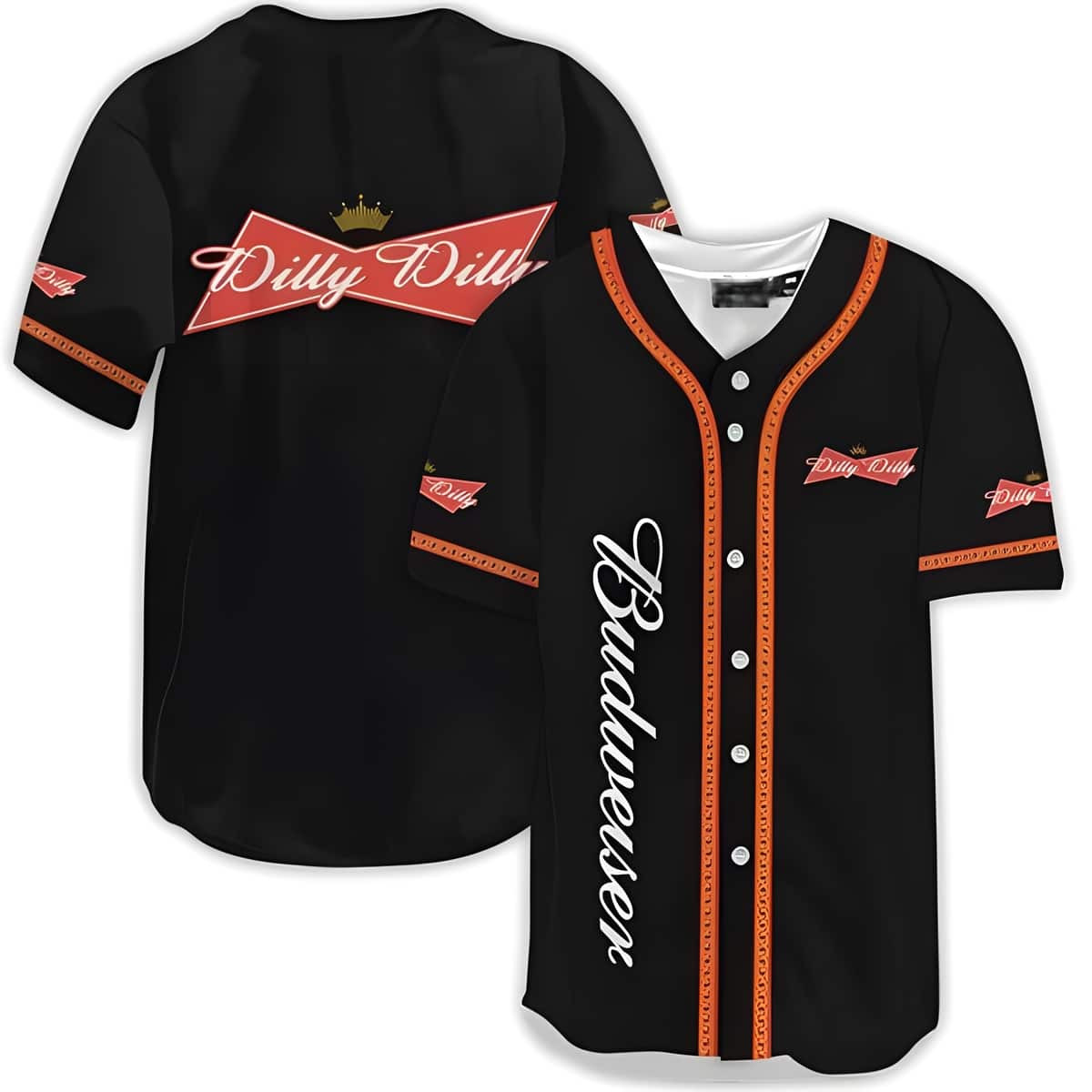 Black Dilly Dilly  Budweiser Baseball Jersey Beer Lover Gift