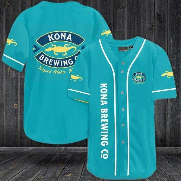 Blue Kona Brewing Baseball Jersey, Beer Jersey For Men Women, Beer Lover Gift
