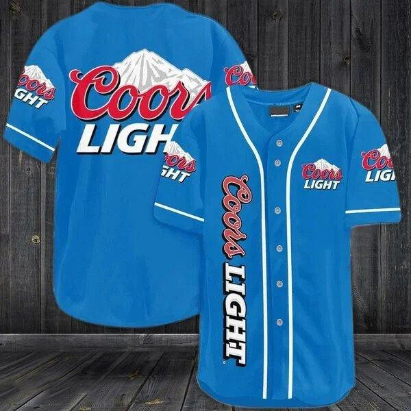 Blue Coors Light Beer Baseball Jersey, Beer Jersey For Men Women, Beer Lover Gift