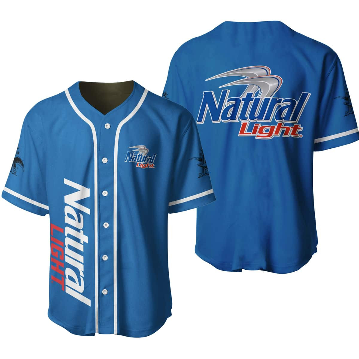 Blue Natural Light Baseball Jersey Beer Lover Birthday Gift