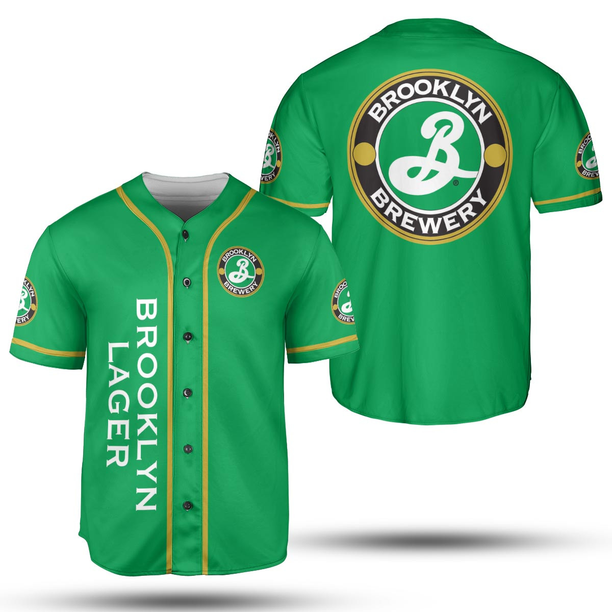 Brooklyn Lager Green Baseball Jersey, Drinking Lover Gift, Beer Lovers Jersey, Gift For Him
