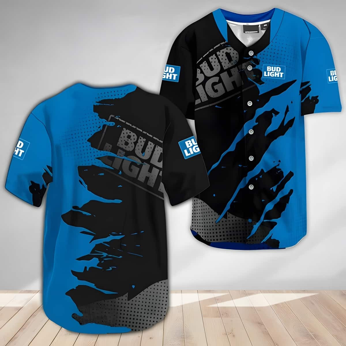 Bud Light Metal Crack Pattern Baseball Jersey Beer Lover Gift