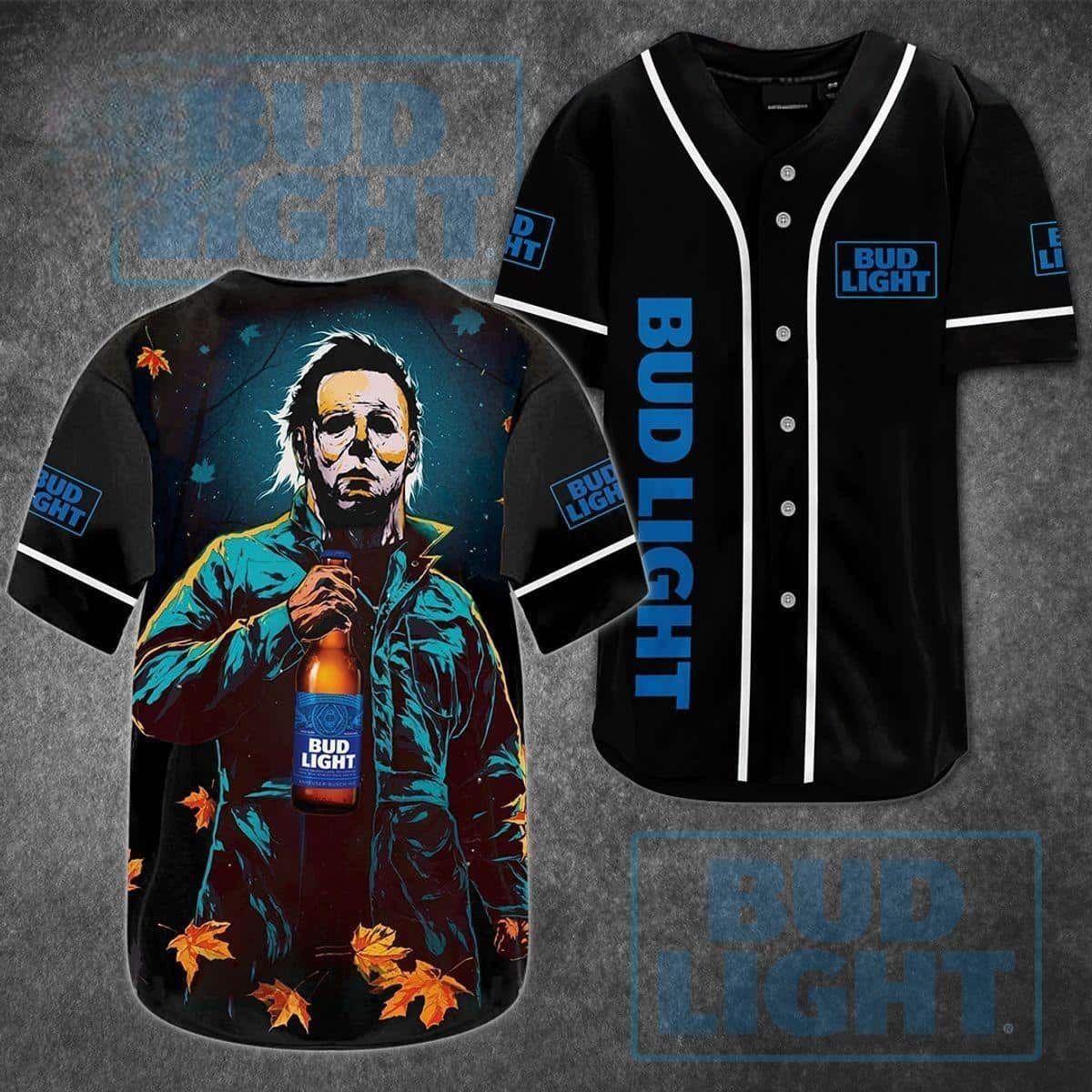 Bud Light Michael Myers Horror Baseball Jersey Beer Lover Gift