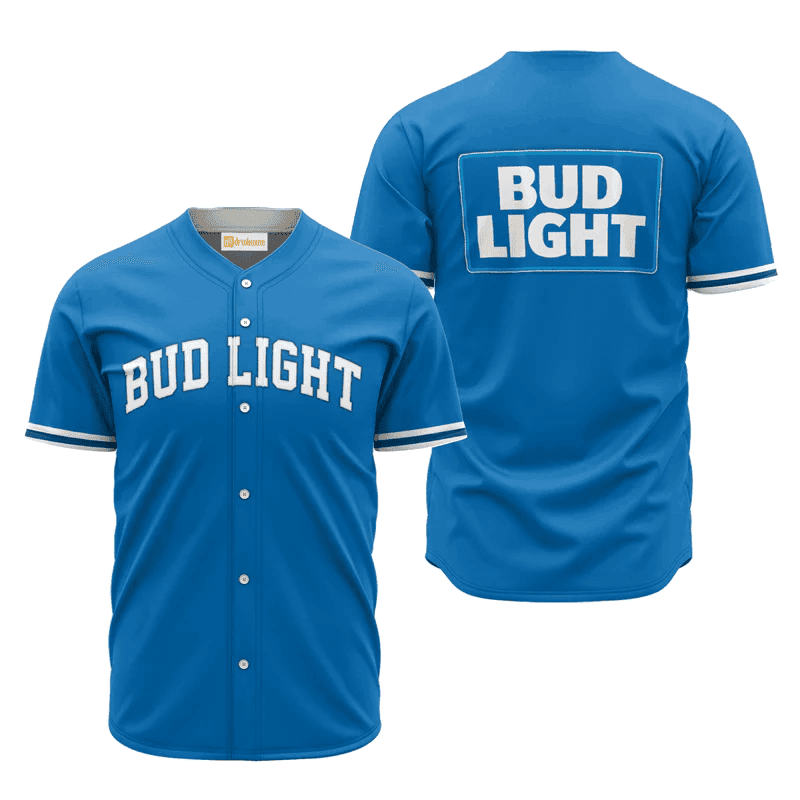 Bud Light Blue Basic Baseball Jersey Gift for Beer Lover