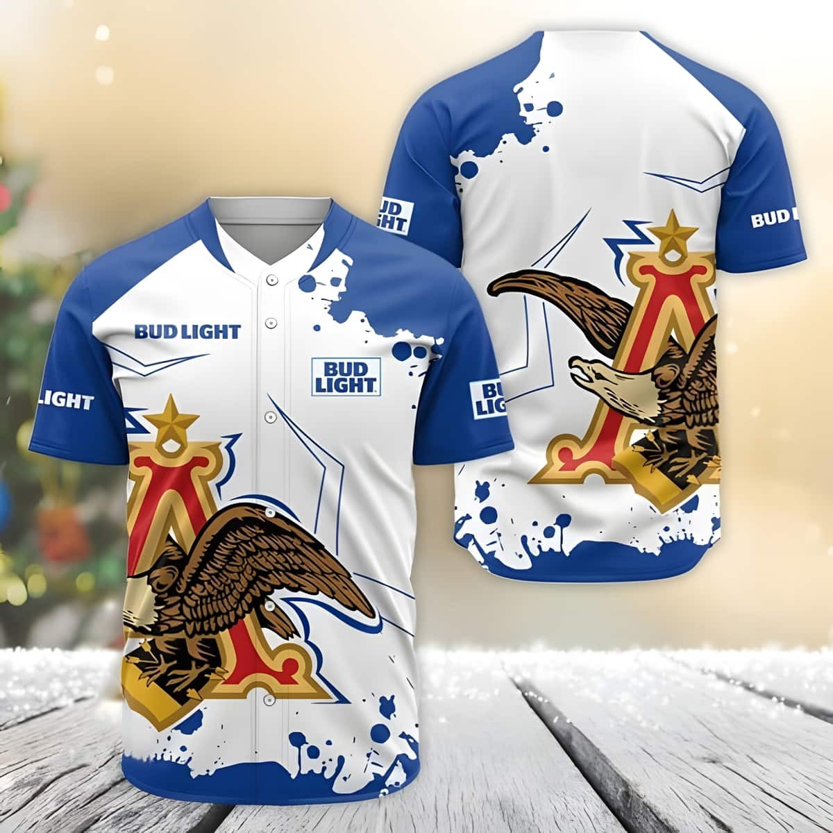 Bud Light Anheuser Eagle Logo Baseball Jersey Beer Lover Gift
