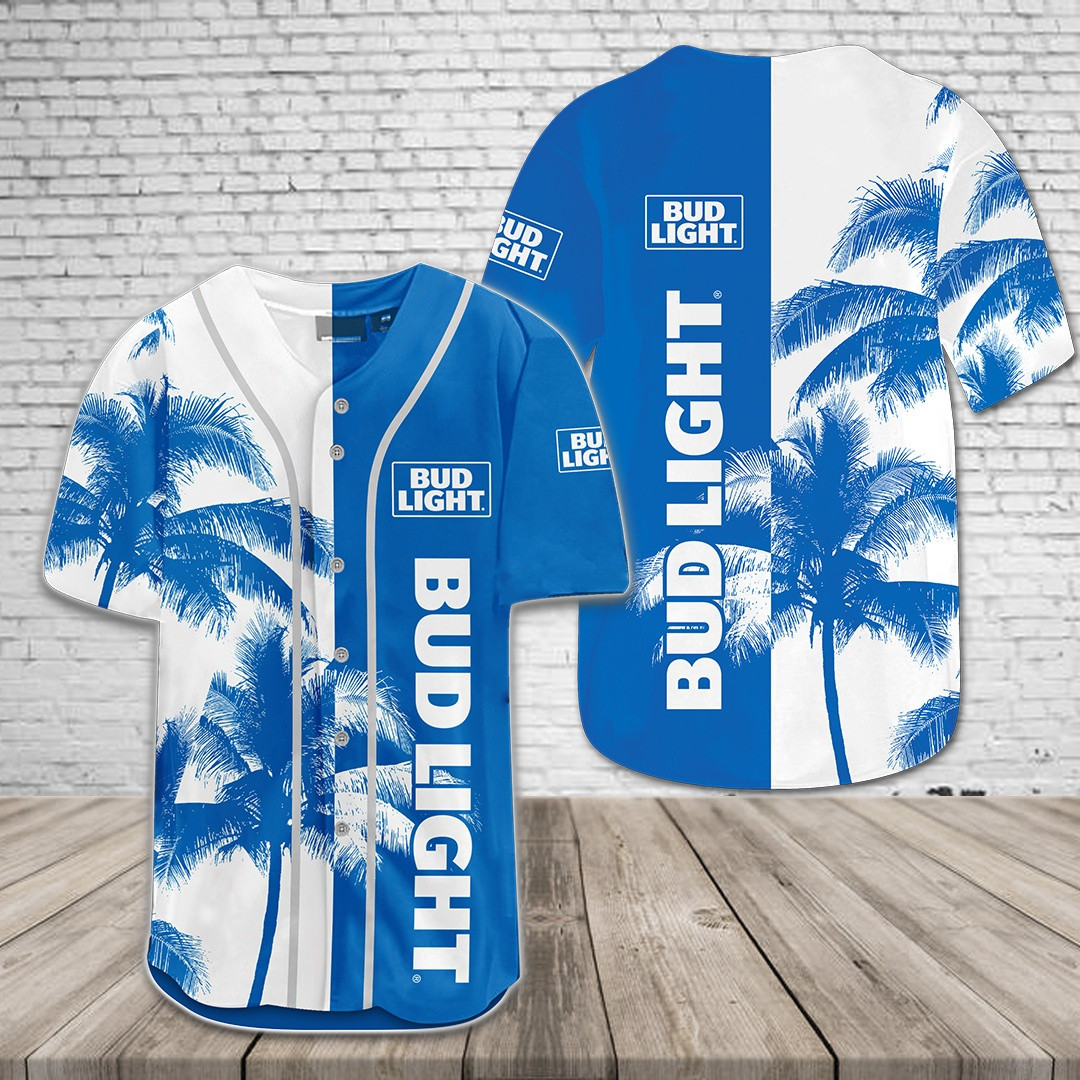Bud Light Dual-Color Palm Trees Baseball Jersey Beach Vibes