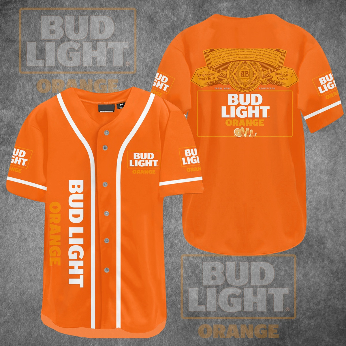 Bud Light Orange Theme Baseball Jersey Men/Women Beer Gift