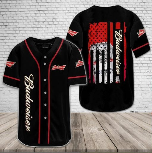 Budweiser Beer Flag Love Beer Love Party Baseball Jersey, Beer Lover Gift, Beer Jersey For Men Women