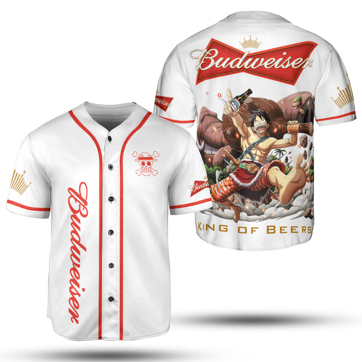 Budwiser Luffy Hugging Beer Jersey Shirt Baseball Jersey Collection