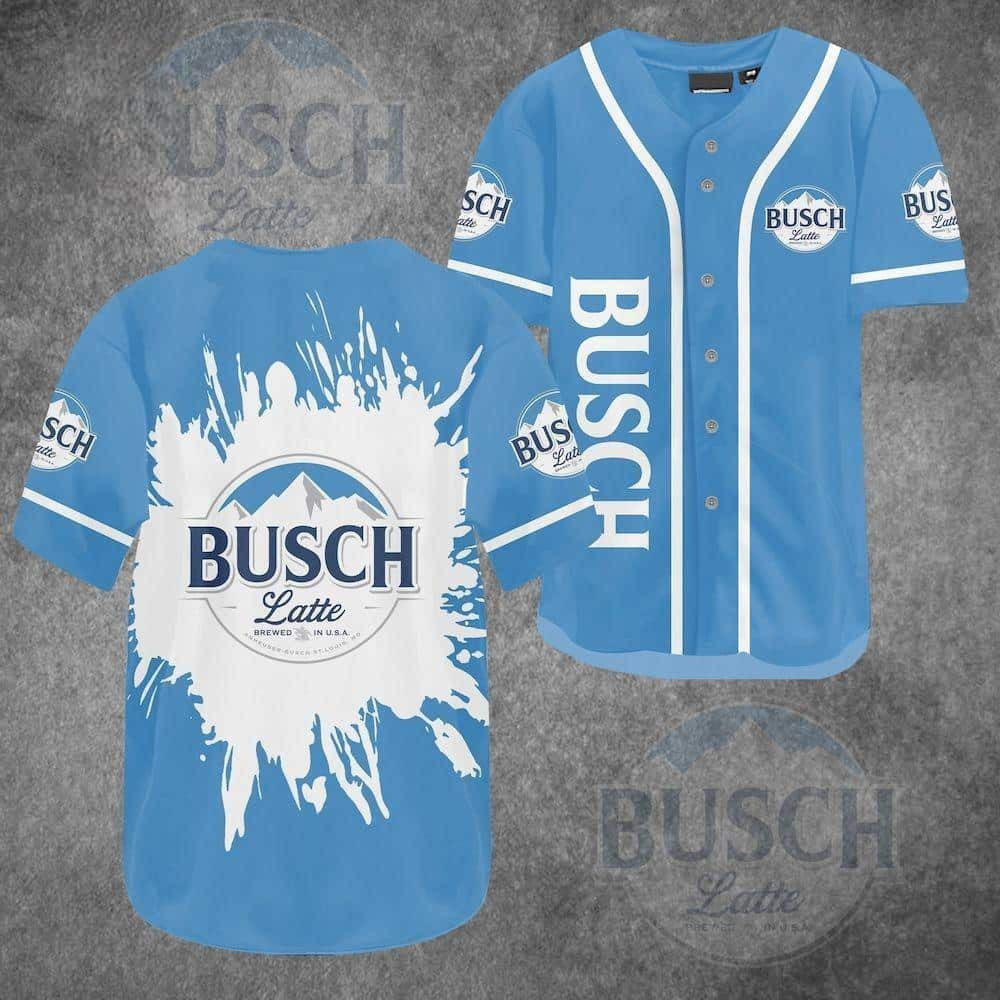 Busch Latte Baseball Dad  Gift Baseball Jersey Beer Lovers