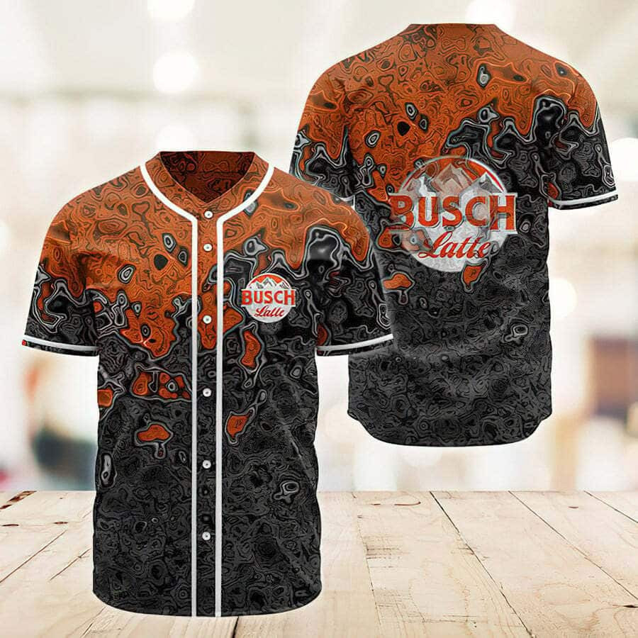 Busch Latte Abstract Holographic Baseball Jersey Beer Fan Gift