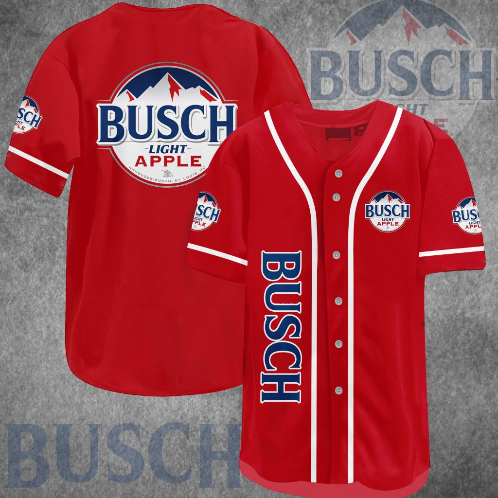 Busch Light Apple Baseball Jersey, Busch Light Beer Lover Gift, Beer Baseball Jersey