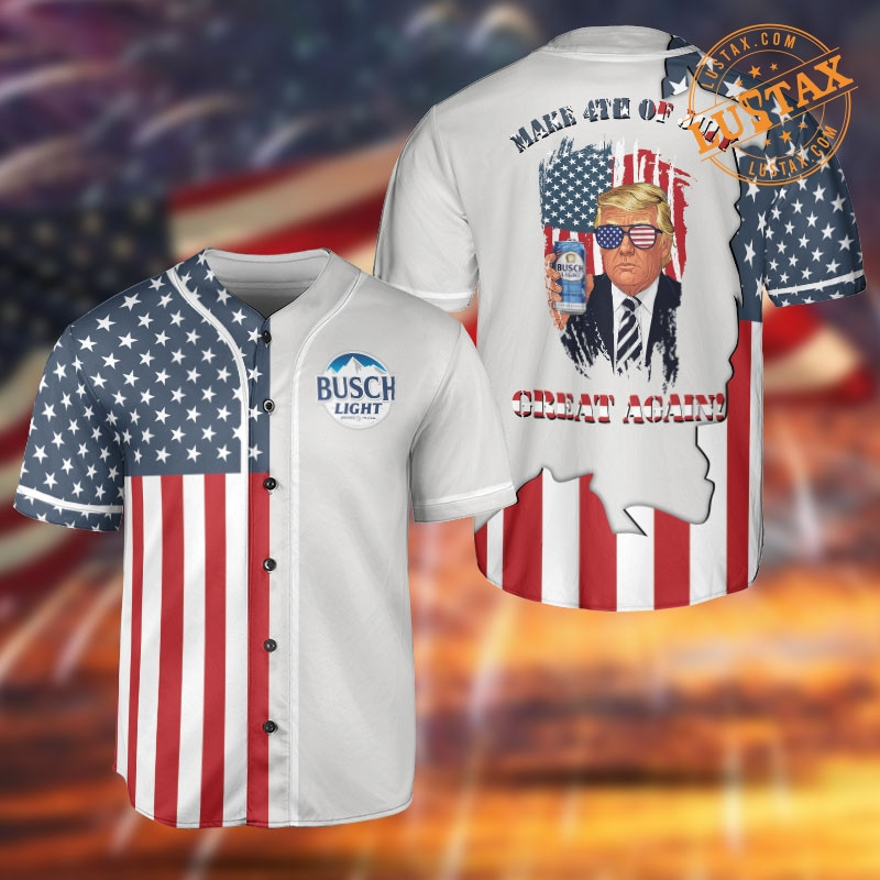Busch Light Beer Trump 4Th Of July Baseball Jersey Shirt Baseball Jersey Collection