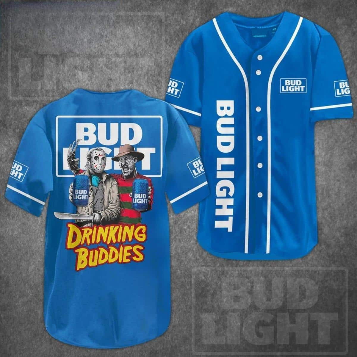 Bud Light Drinking Buddies  horror icons baseball jersey