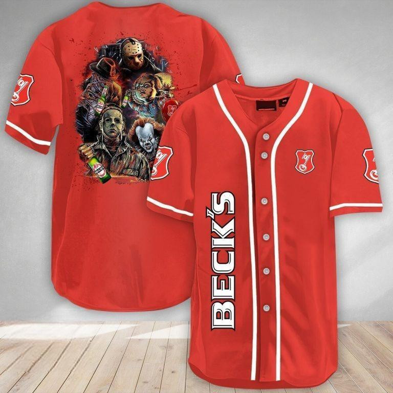 Beck?? Red Horror Icons Beer Baseball Jersey Gift For Fans