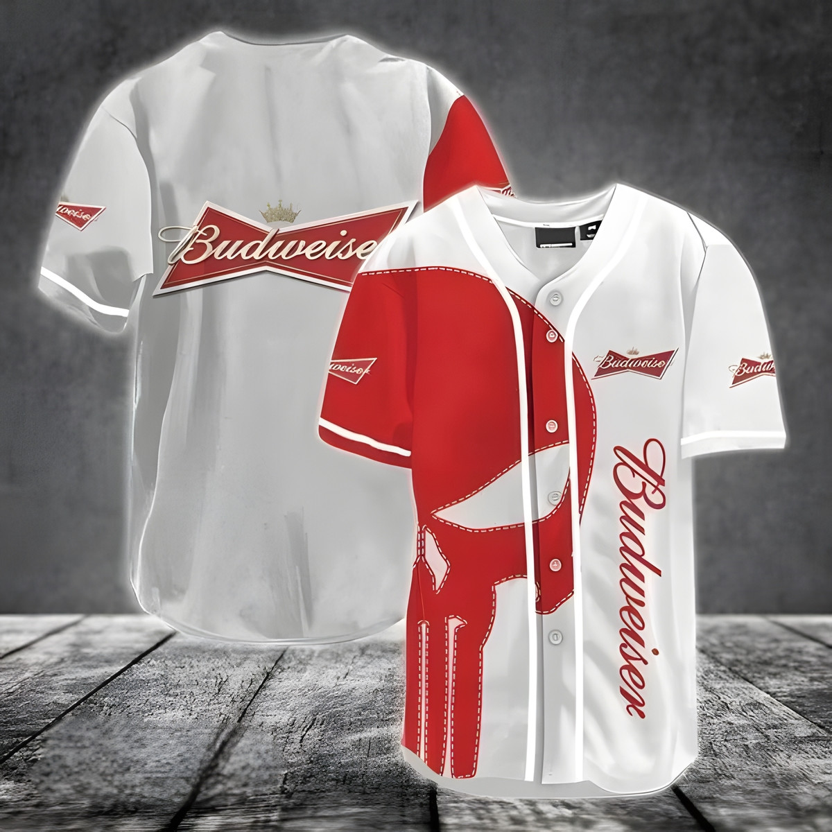 Budweiser Red Skull Beer Baseball Jersey Gift For Drinker
