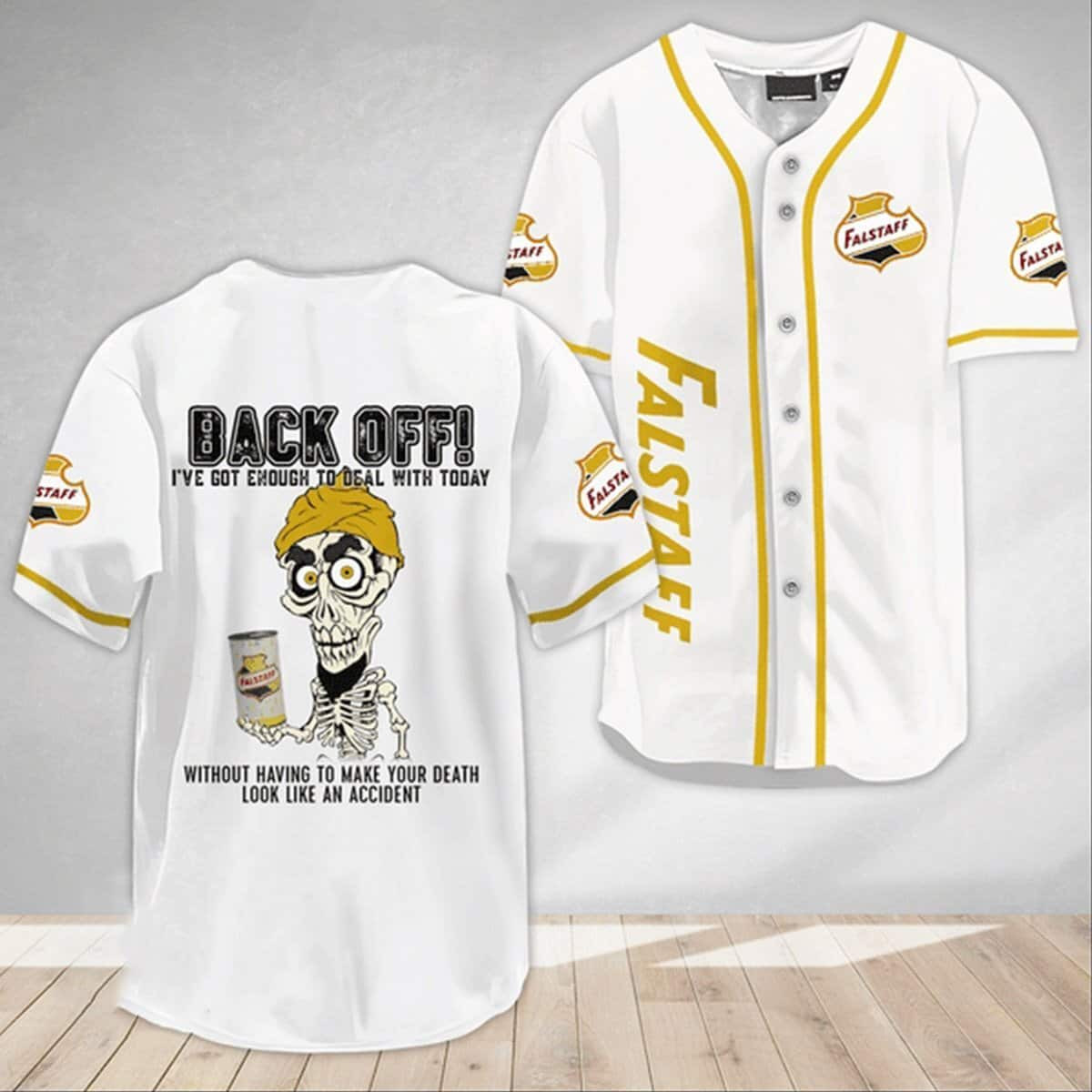 Achmed ??ack Off??Falstaff Beer Baseball Jersey