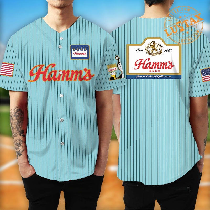 Budweiser White Pattern Beer Baseball Jersey Gift For Men Women