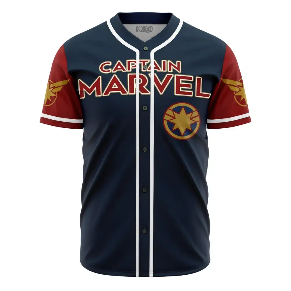  Baseball Jersey Captain Marvel Marvel, Captain Marvel Jersey