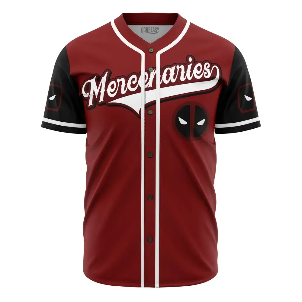  Baseball Jersey Deadpool Mercenaries Marvel, Deadpool Mercenaries Jersey