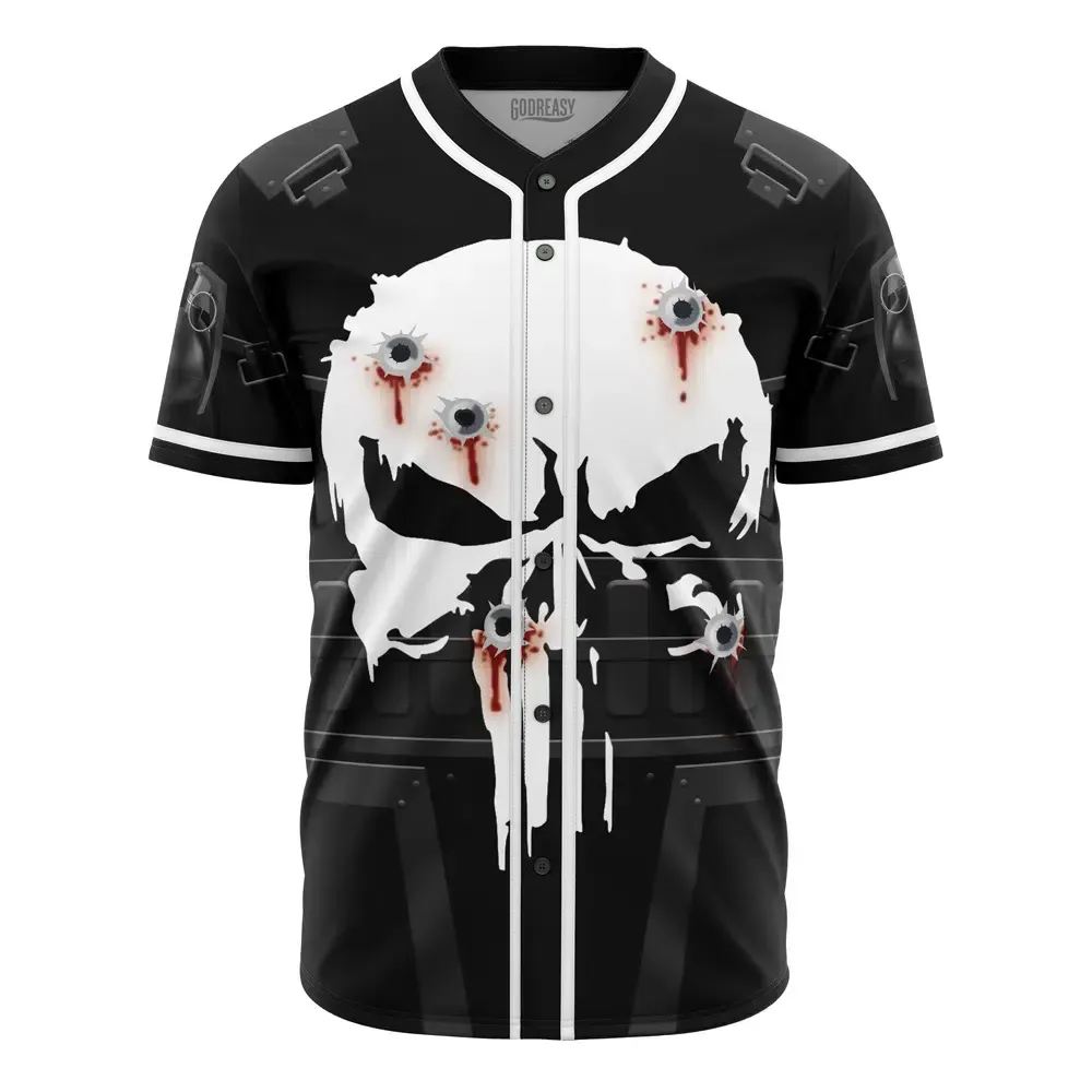  Baseball Jersey The Punisher Cosplay Marvel, The Punisher Jersey