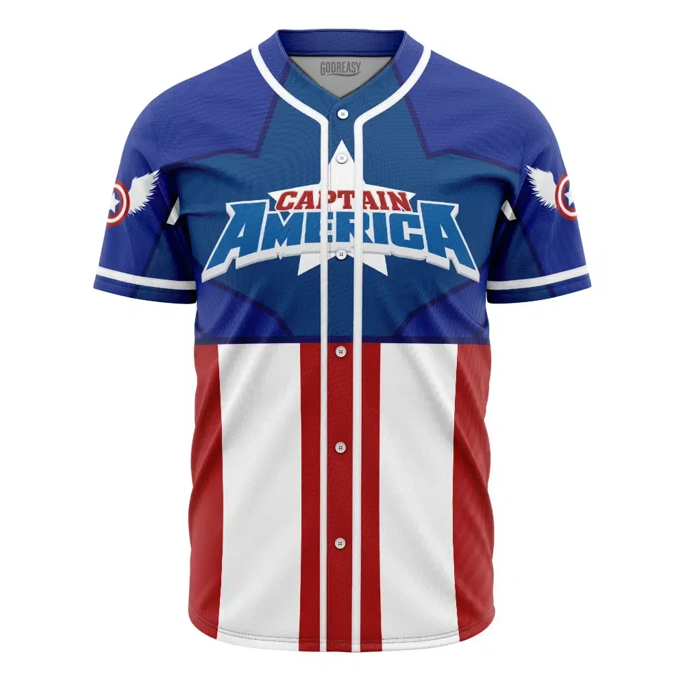  Baseball Jersey Personalized Captain America Marvel, Personalized Captain Jersey