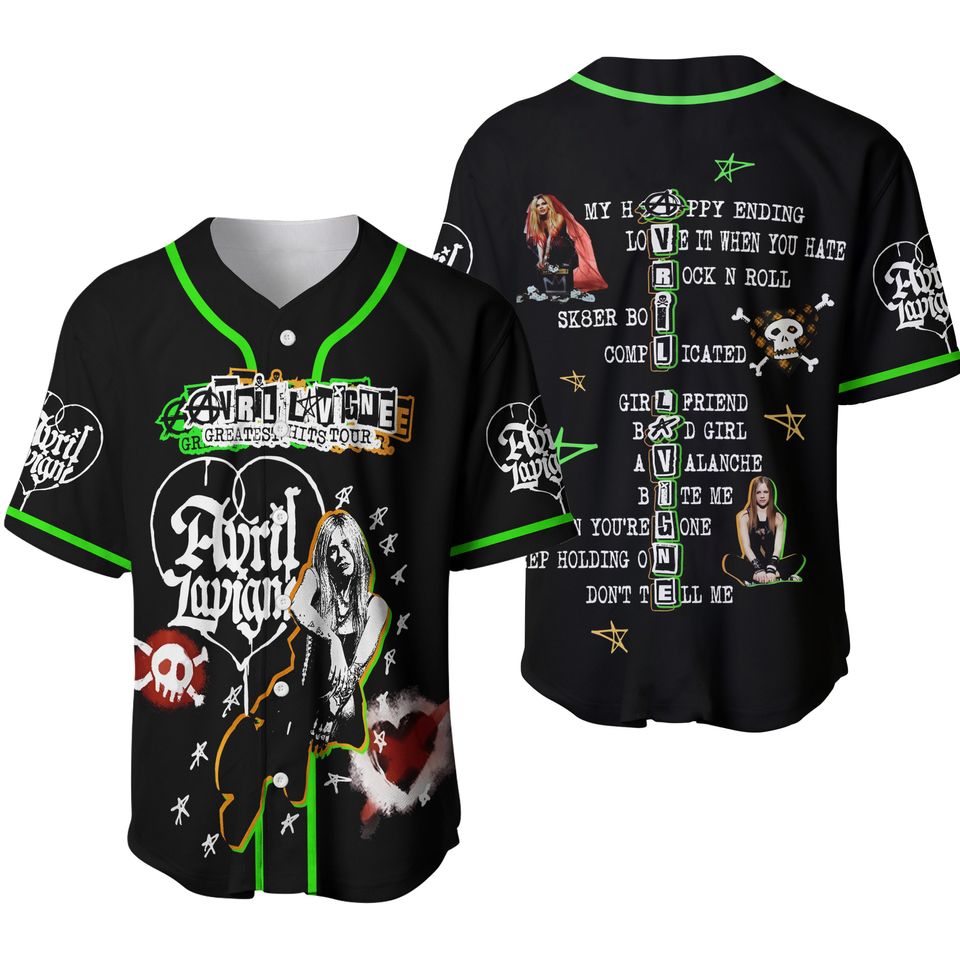 Avril Lavigne Baseball Style Jersey For Women