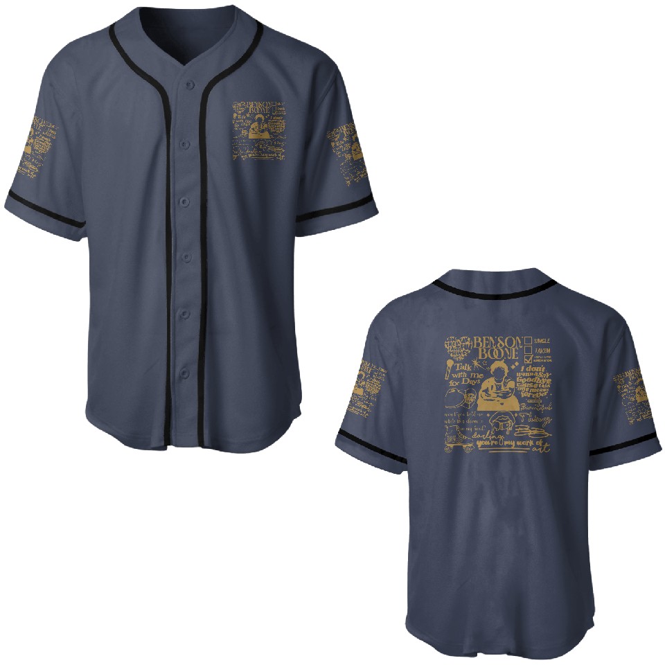  Baseball Jersey Benson Boone Doodle Art Fireworks And Rollerblades World Tour 2024