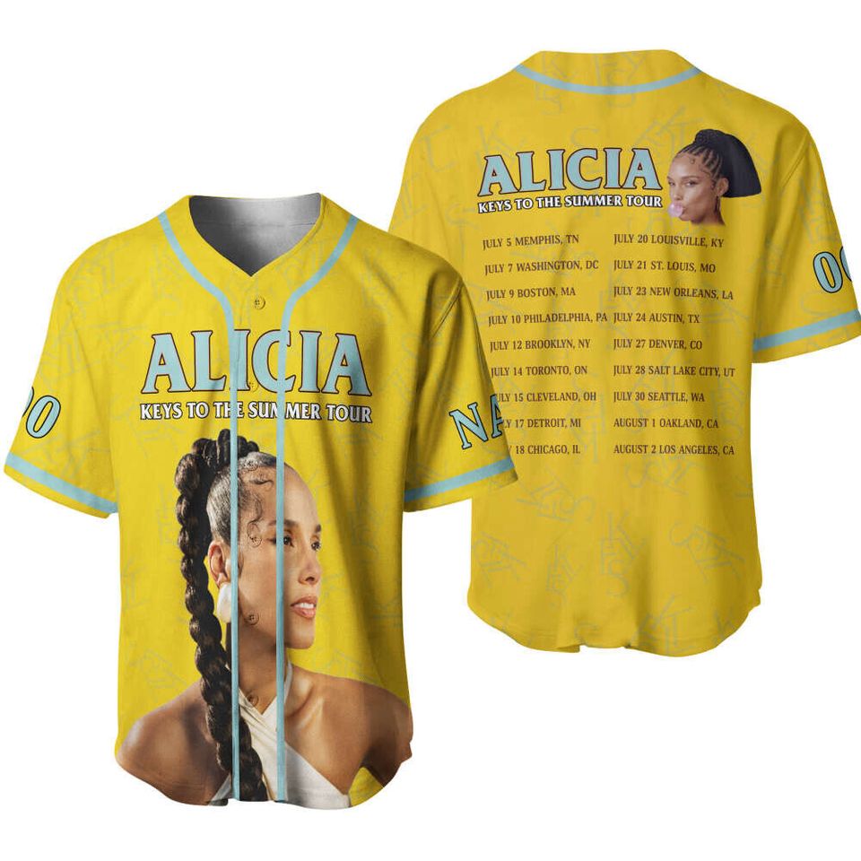 Alicia Keys Baseball Jersey, Alicia Keys Baseball Jersey, Tour