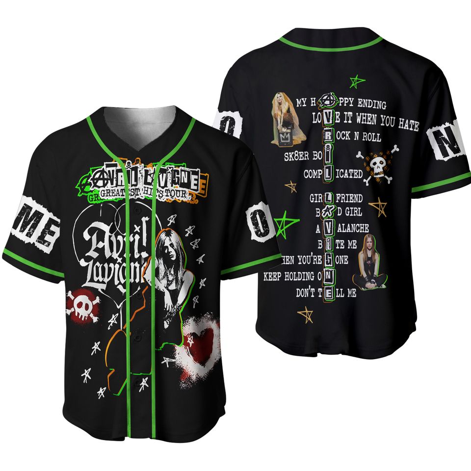 Avril Lavigne Personalized Baseball Jersey Fanmade 3D