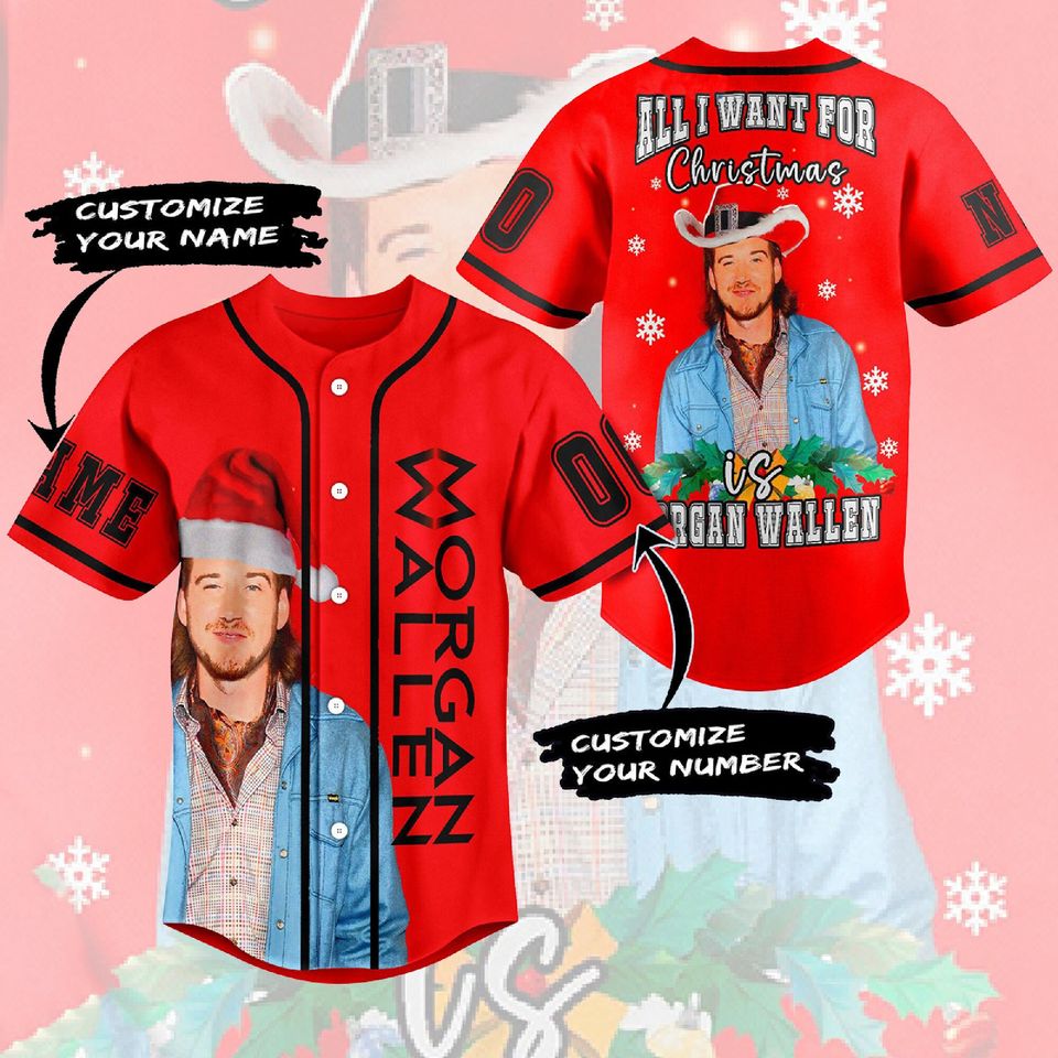 All I Want For Xmas Is Moorgan Waallen Baseball Jersey, Country Music Singer