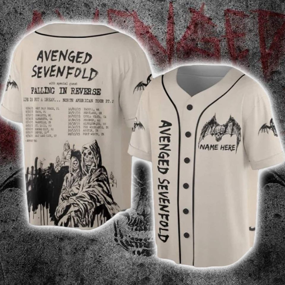 Avenged Sevenfold Life Is But A Dream North American Tour Baseball Jersey