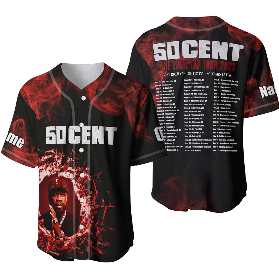 50Cent Tour Concert Baseball Style Jersey For Women