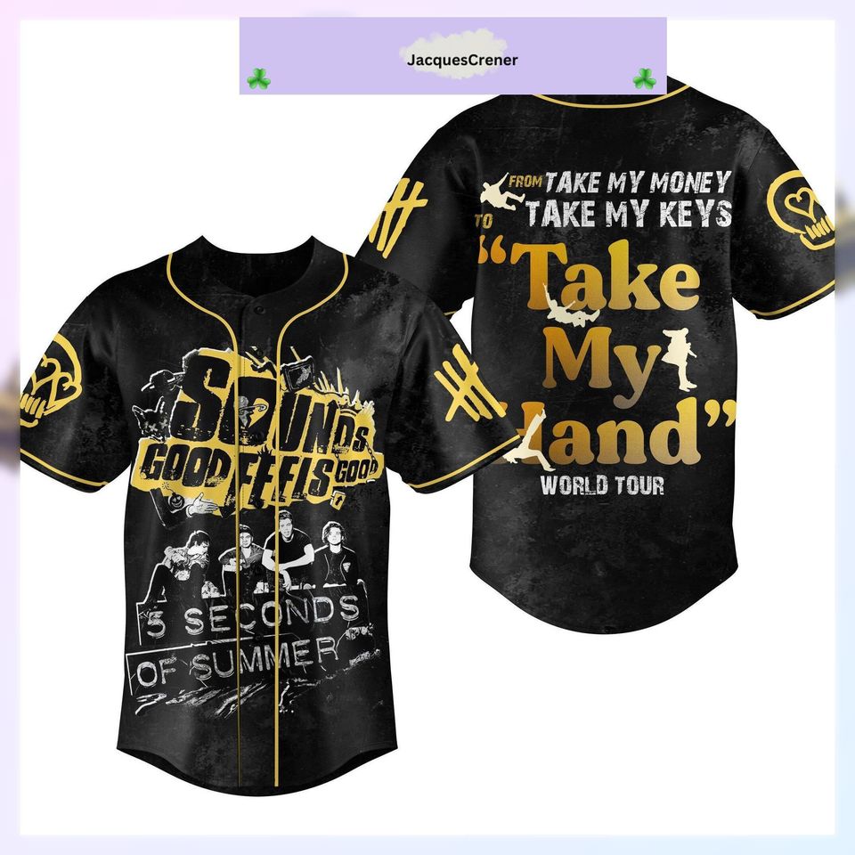 5 Seconds Of Summer Tour Baseball Jersey, Take My Hand World Tour