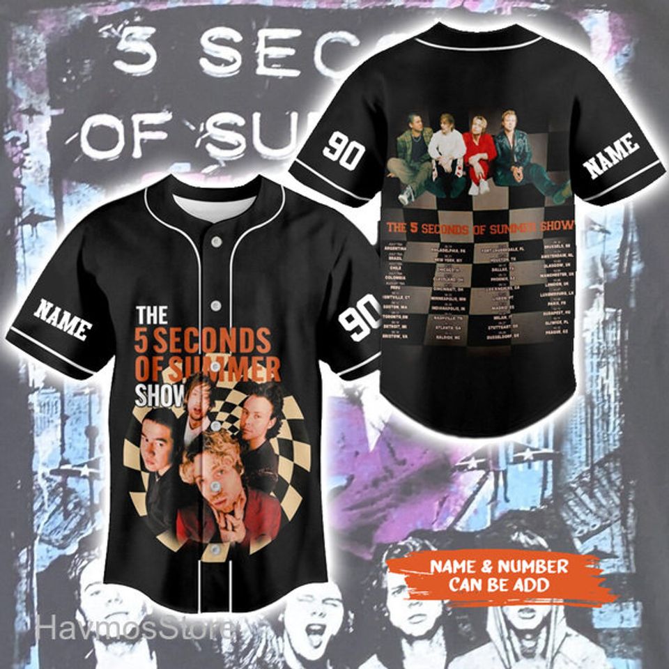5 Seconds Of Summer Music Baseball Jersey