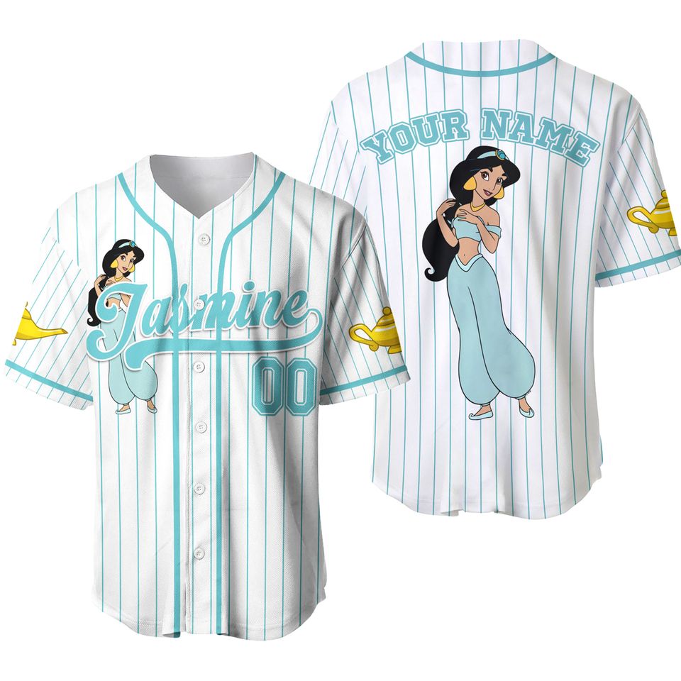 2024 Jasmine Princess Rajah Tiger Mint White , Disney Custom Baseball Jersey