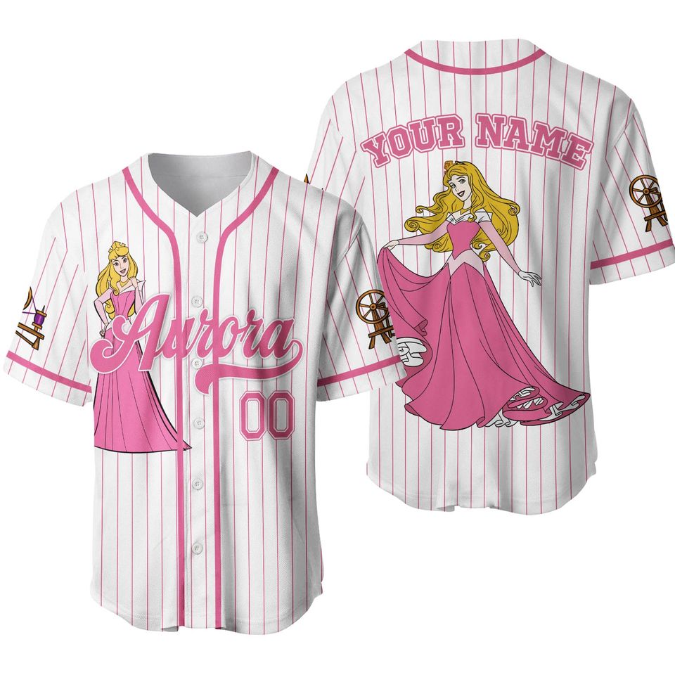 2024 New Disney Aurora Princess Custom Name Baseball Jersey