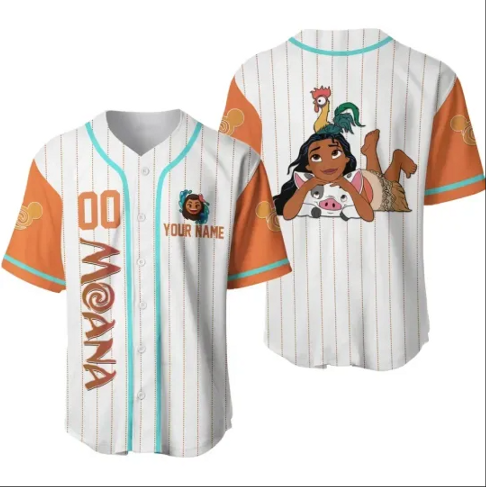 2024 Disney Moana Princess Customized Baseball Jersey