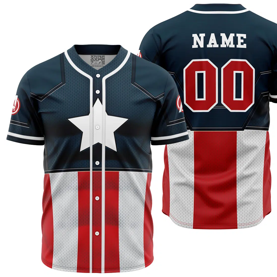 Captain America Cosplay Marvel Personalized Baseball Jersey For Fans