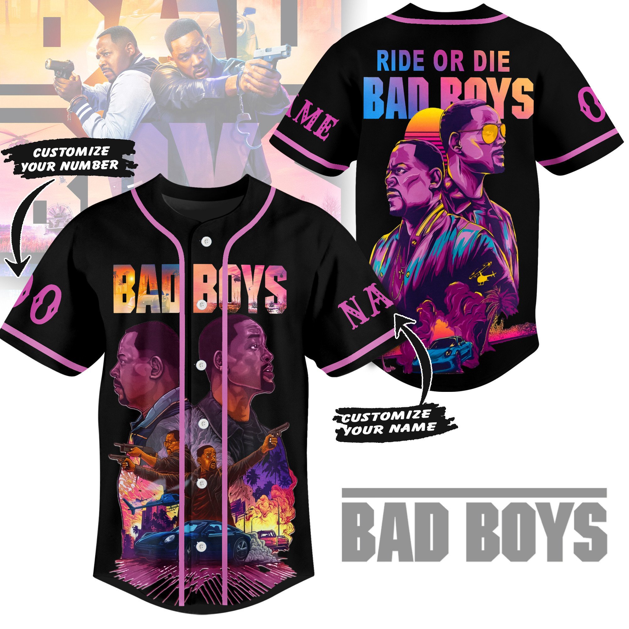 Bad Boys Ride Or Die Baseball Jersey For Fans