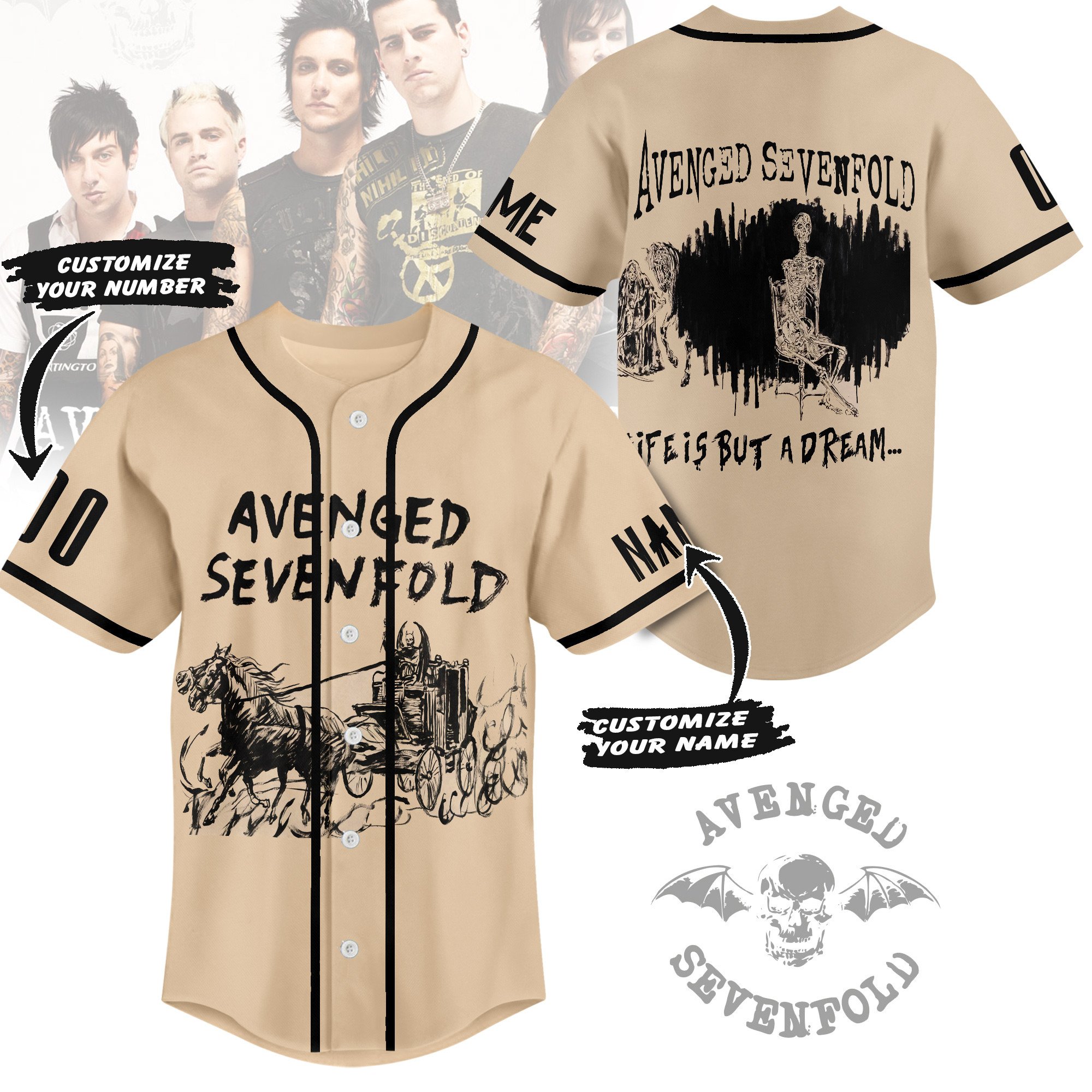Avenged Sevenfold Baseball Jersey For Fans
