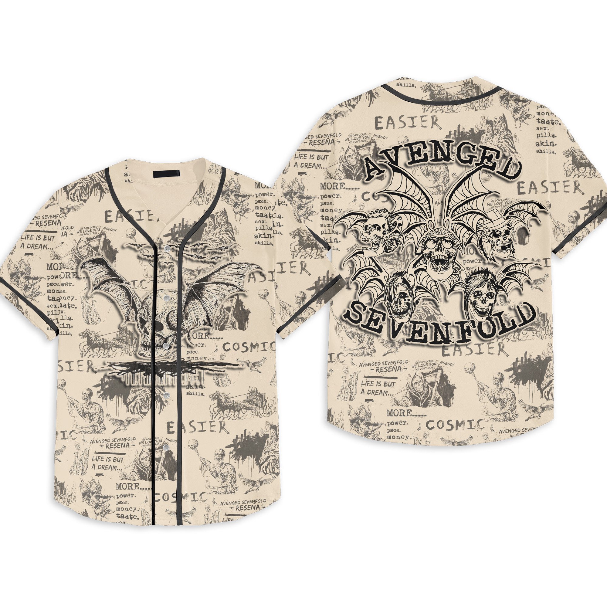 Avenged Sevenfold Baseball Jersey For Fans