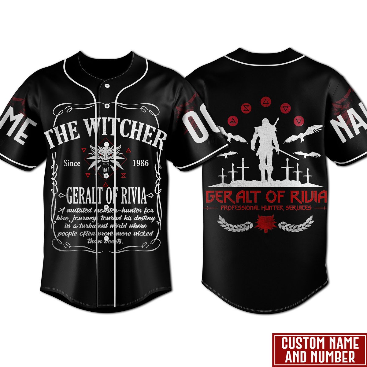 Geralt of Rivia Baseball Jersey For Fans